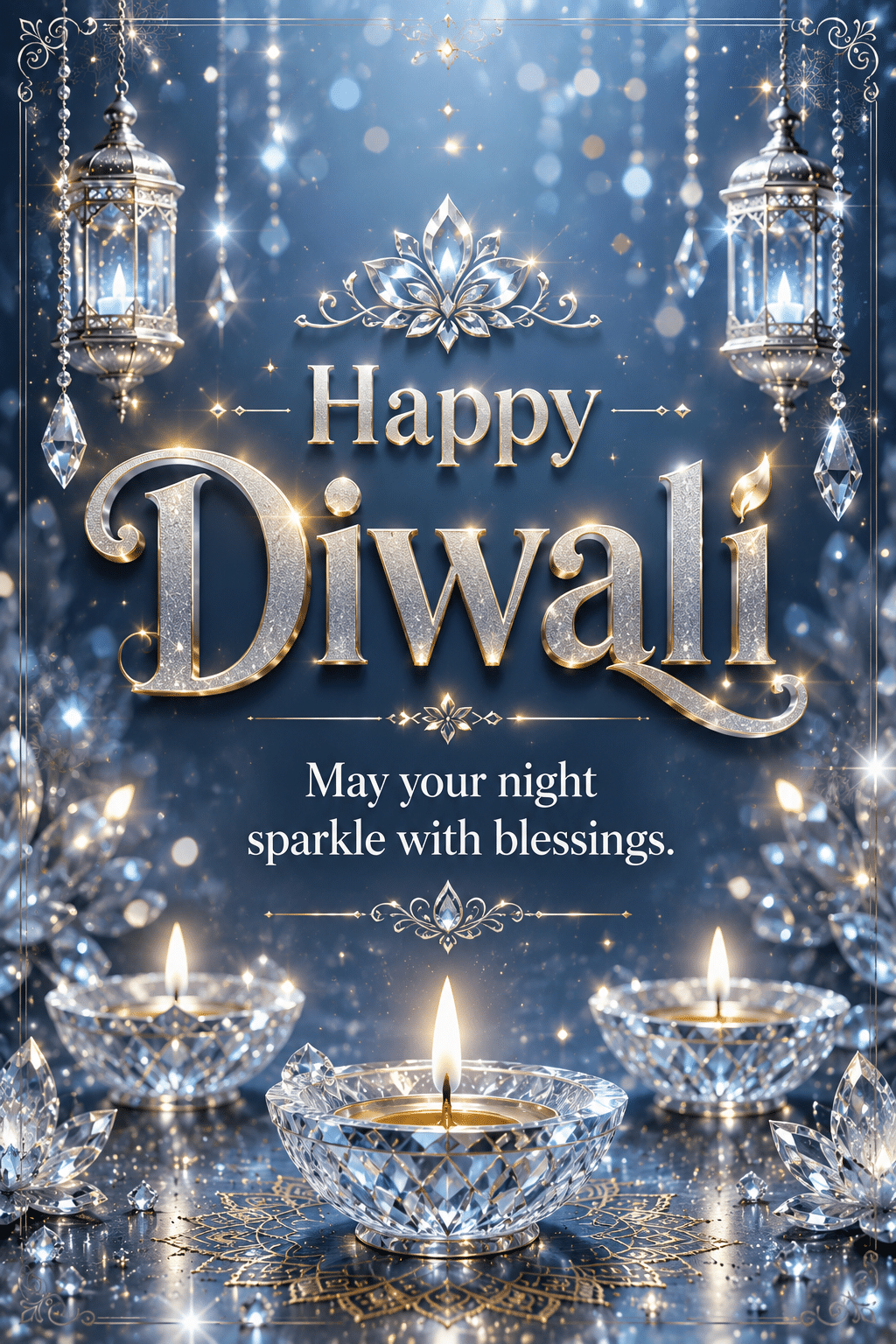 Luxury copper Happy Diwali greeting image
