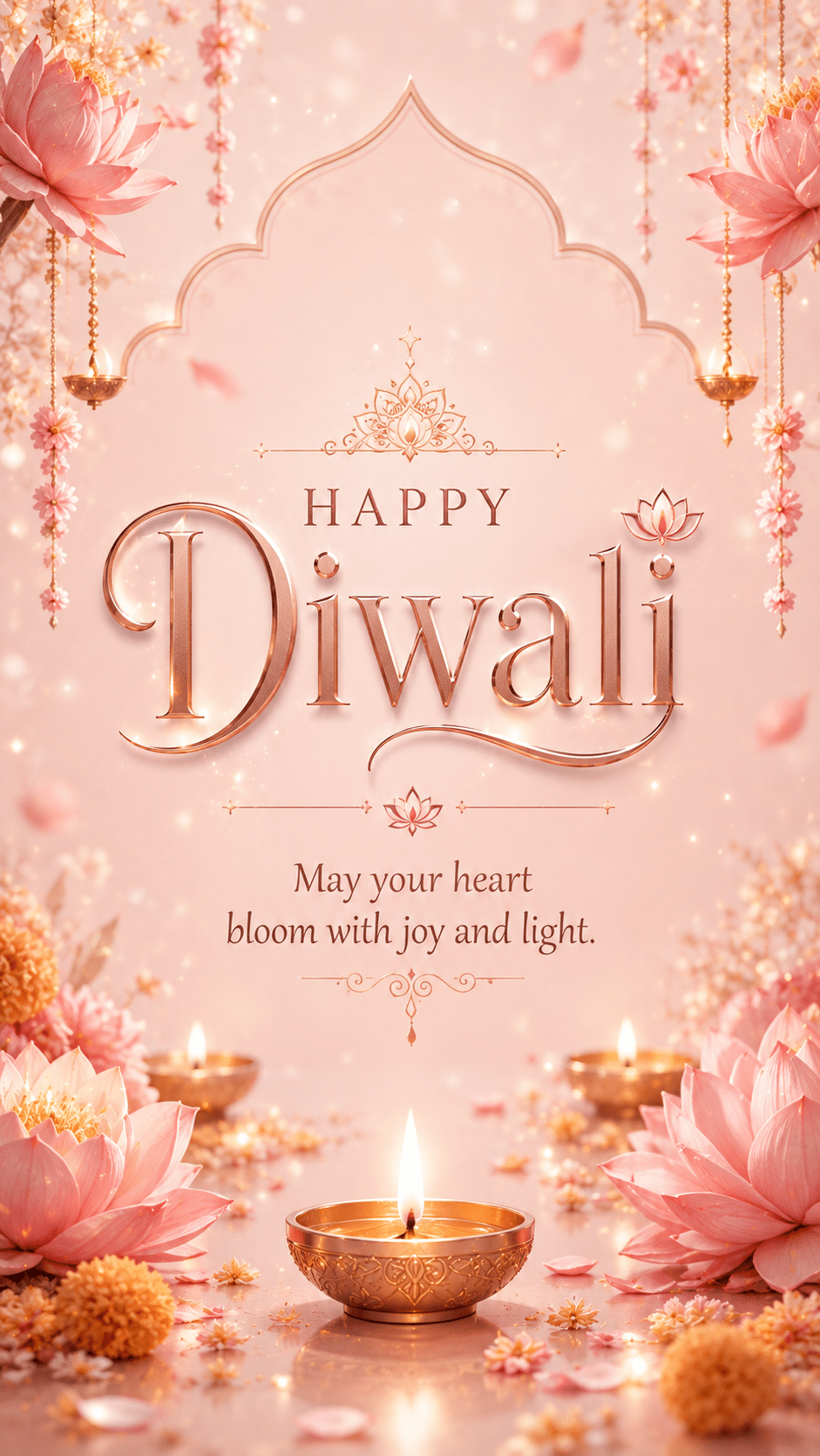 Pink purple mandala Happy Diwali image