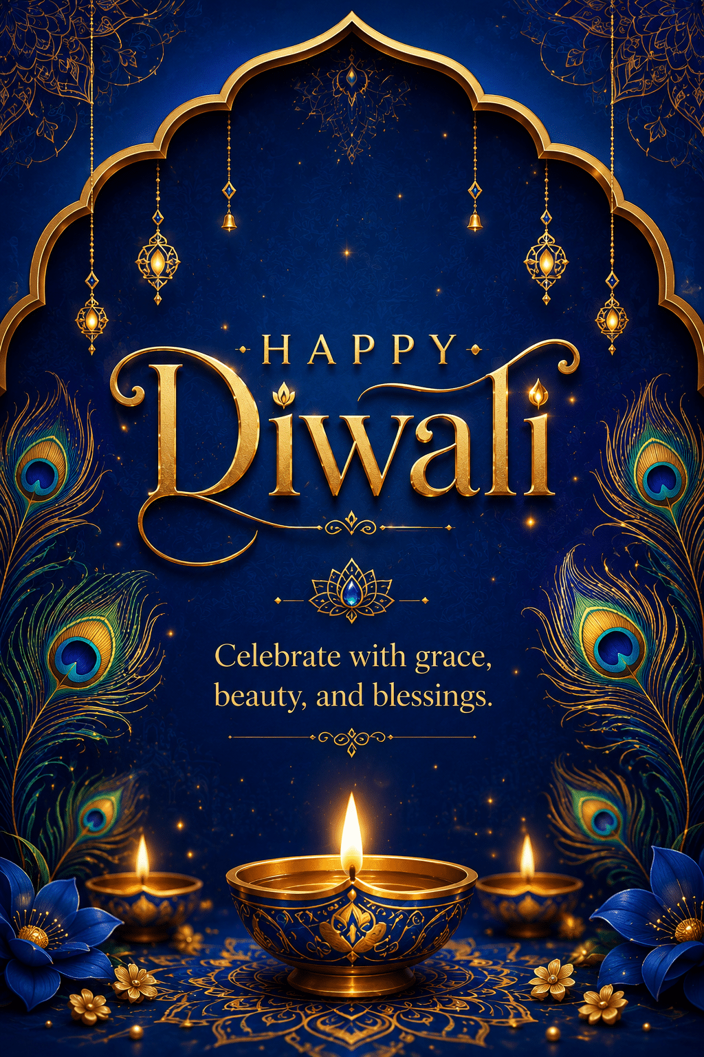 Floral marigold Happy Diwali wishes image
